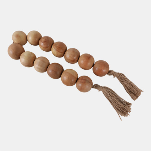 sagebrook home Wood 32"l 2"lrg Beaded Garland W/ Tassel natural Wishlist Create New