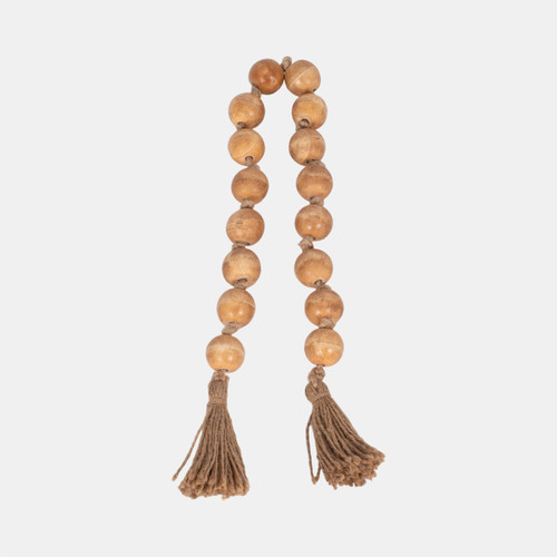 sagebrook home Wood 32x1.25 Bead Garland Natural Wishlist Create New