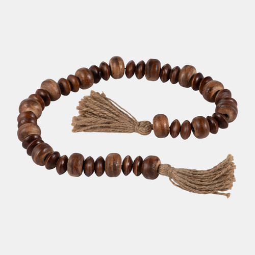 Sagebrook Home Wood 32x1.25 Flat Beads Garland Natural Wishlist Create New