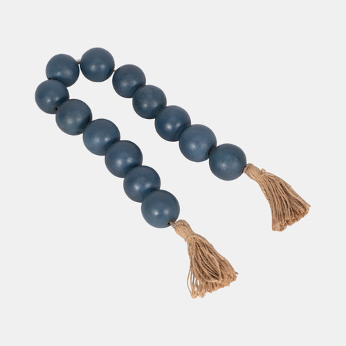 Sagebrook Home Wood 32x2 Large Bead Garland W/ Tassel Teal/blu Wishlist Create New