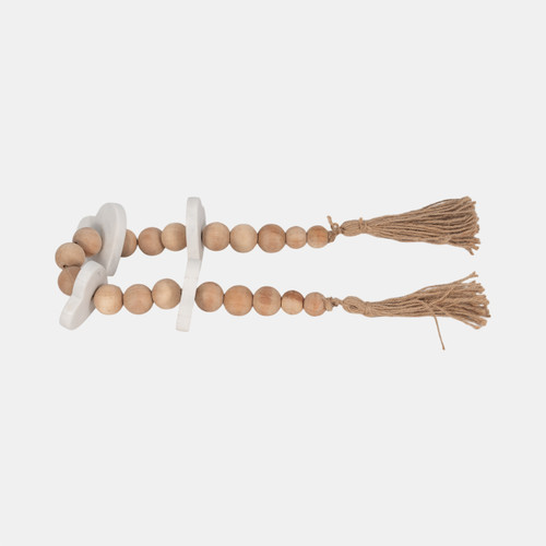 Sagebrook Home Wood 36" Large Bead Garland W/ Marble Hearts Mul Wishlist Create New