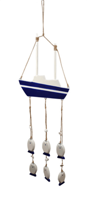 sagebrook home Wood 39" Sailboat W/ Hanging Fish Multi Wishlist Create New