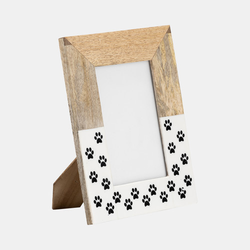 Sagebrook Home Wood 4x6 Dog-paws Photo Frame White Wishlist Create New