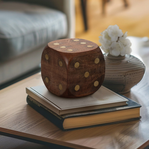 Sagebrook Home Wood 5x5 Dice Antique Brown Wishlist Create New