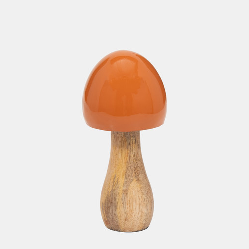 Sagebrook Home Wood 6" Coned Mushroom Burnt Orange Wishlist Create New