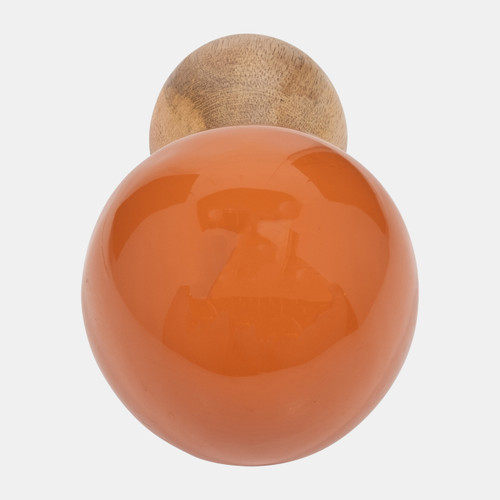 Sagebrook Home Wood 6" Coned Mushroom Burnt Orange Wishlist Create New