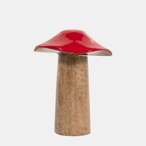Sagebrook Home Wood 6" Toadstool Mushroom Red Wishlist Create New