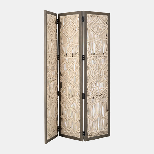 Sagebrook Home Wood 61"h Macrame Wall Divider Natural Wishlist Create New