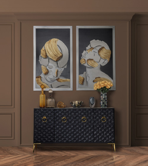 Sagebrook Home Wood 65x35 Console Cabinet Blk/gld Kd Wishlist Create New