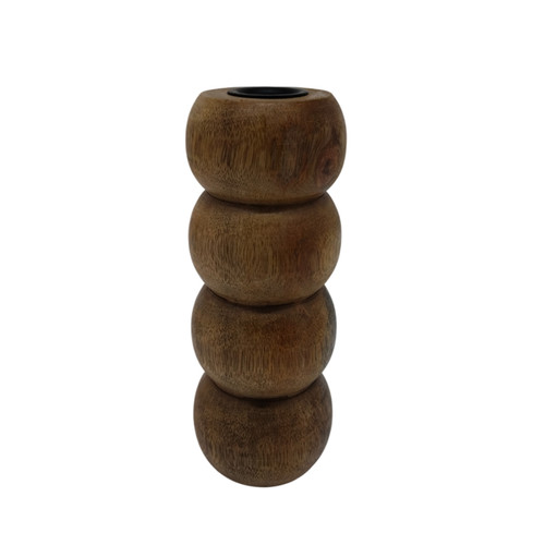 sagebrook home Wood 7" Ribbed Votive Holder Natural Wishlist Create New