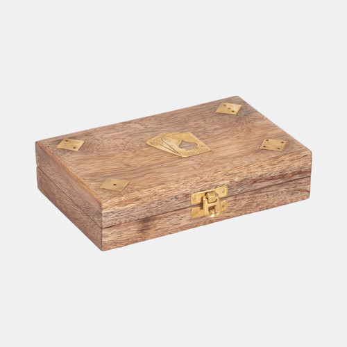 Sagebrook Home Wood 7x5 Cards & Dice Box Brown Wishlist Create New