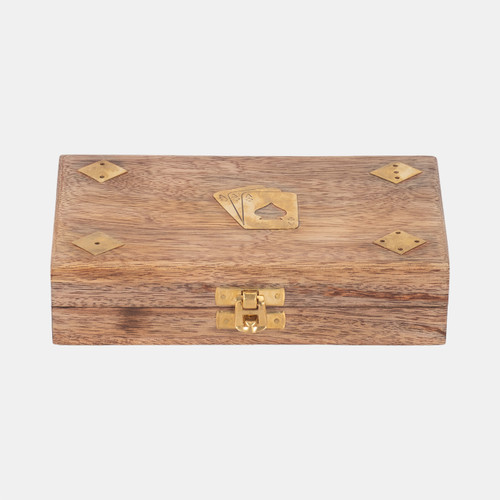 sagebrook home Wood 7x5 Cards & Dice Box Brown Wishlist Create New