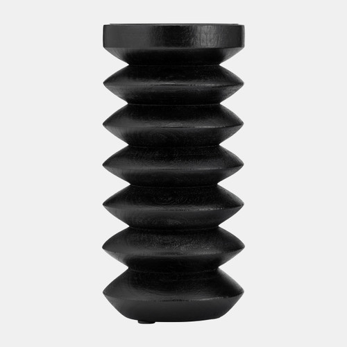 sagebrook home Wood 8"h Accordion Candle Holder Black Wishlist Create New