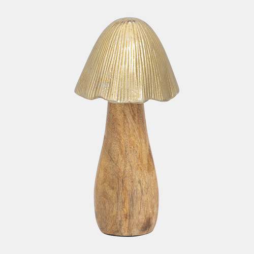 Sagebrook Home Wood 8" Mushroom With Metal Top Gold Wishlist Create New