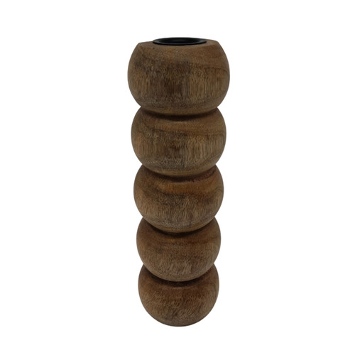 sagebrook home Wood 8" Ribbed Votive Holder Natural Wishlist Create New