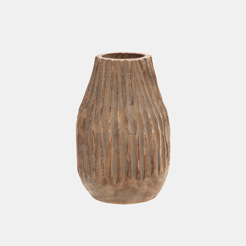 Sagebrook Home Wood 8" Ridged Vase White Wishlist Create New