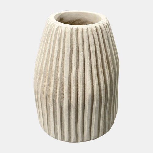 Sagebrook Home Wood 8" Ridged Vase White Wishlist Create New