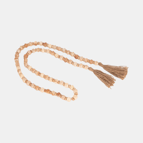 Sagebrook Home Wood 84x.75 Beaded Garland Lt Brown Wishlist Create New