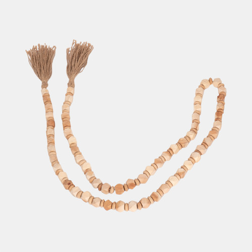 Sagebrook Home Wood 84x.75 Beaded Garland Lt Brown Wishlist Create New
