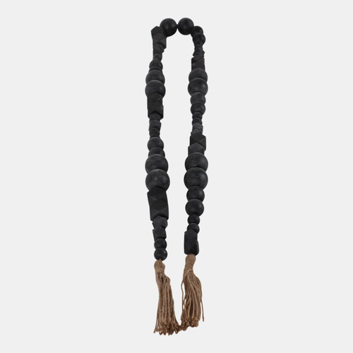 Sagebrook Home Wood 84x2 Hex & Round Bead Garland Black Wishlist Create New