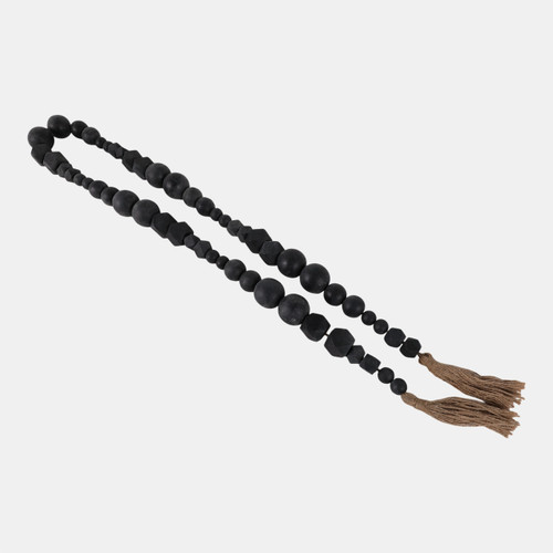 sagebrook home Wood 84x2 Hex & Round Bead Garland Black Wishlist Create New