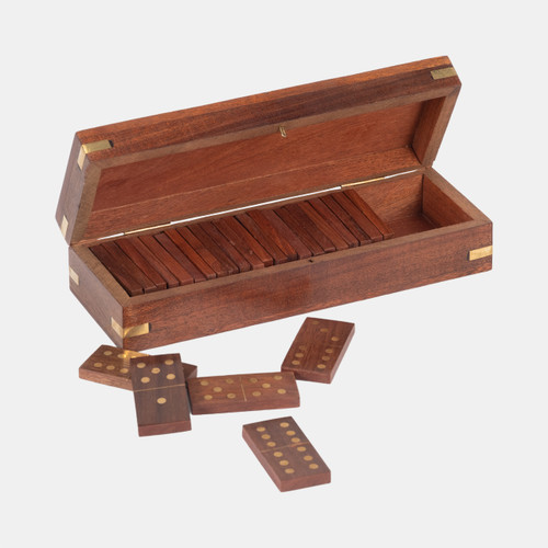 Sagebrook Home Wood 8x3 Dominoes Box Brown Wishlist Create New