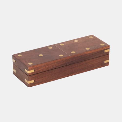 Sagebrook Home Wood 8x3 Dominoes Box Brown Wishlist Create New