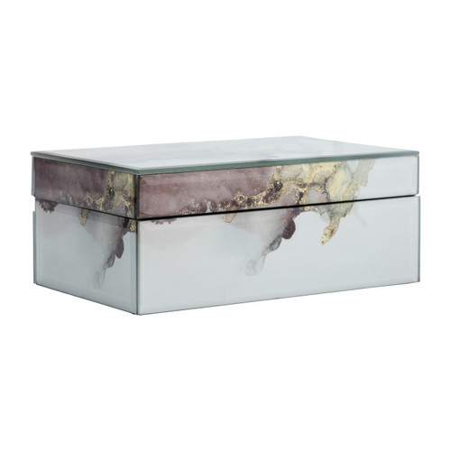 sagebrook home Wood 8x5 Abstract Box Beige/gold Wishlist Create New