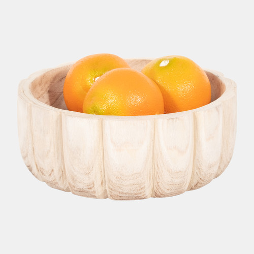 Sagebrook Home Wood 9" Scalloped Bowl Natural Wishlist Create New