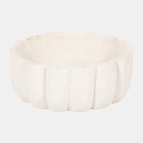 sagebrook home Wood 9" Scalloped Bowl White Wishlist Create New