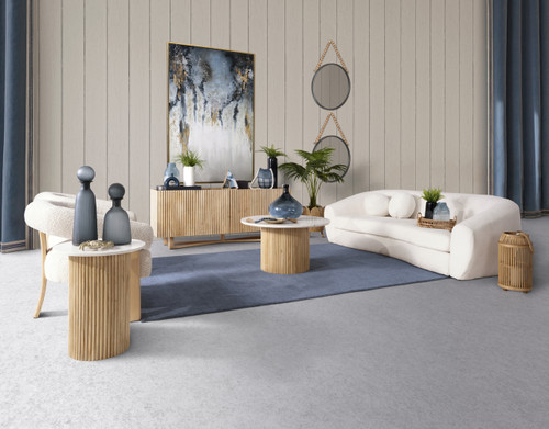 Sagebrook Home Wood/marble 34"d Reeded Coffee Table Kd 2boxes Wishlist Create New