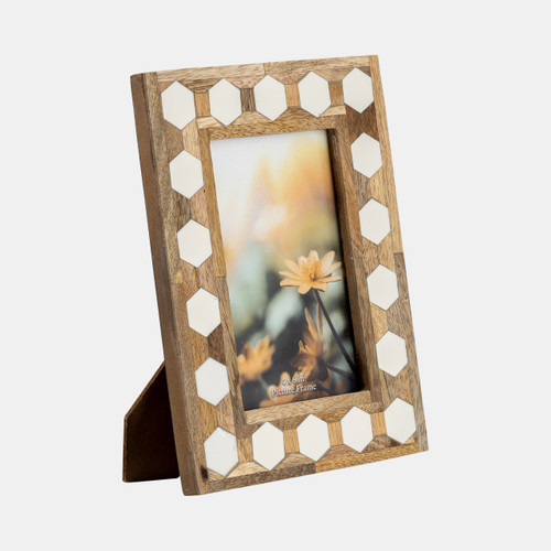 Sagebrook Home Wood/resin 4x6 Hexagon Frame White Wishlist Create New