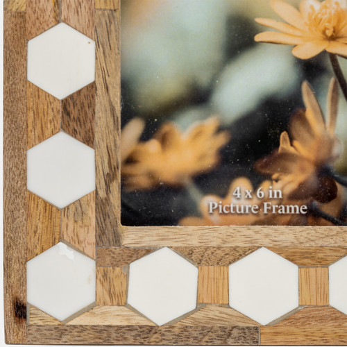 Sagebrook Home Wood/resin 4x6 Hexagon Frame White Wishlist Create New