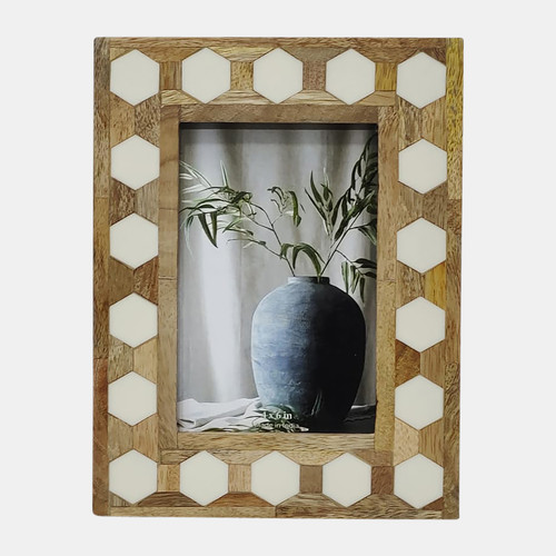 sagebrook home Wood/resin 4x6 Hexagon Frame White Wishlist Create New
