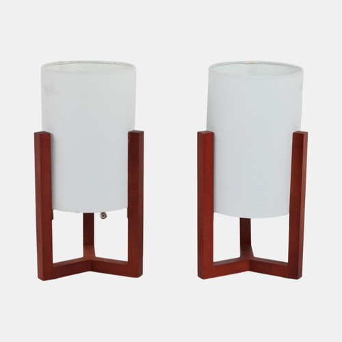 sagebrook home Wood s/2 15"h cylnder Tripod Tbl Lamps cherry/wht Wishlist Create New