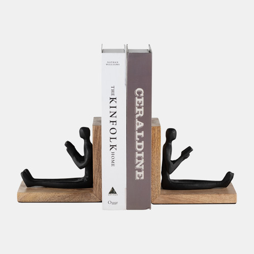 Sagebrook Home Wood S/2 6" Man Reading Bookends Brown/black Wishlist Create New
