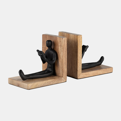 Sagebrook Home Wood S/2 6" Man Reading Bookends Brown/black Wishlist Create New