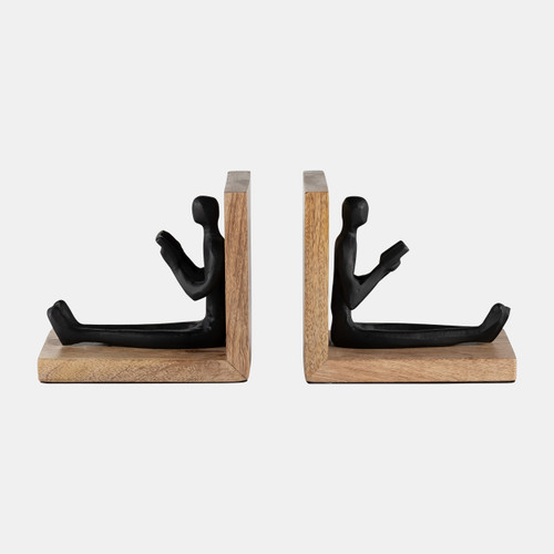 sagebrook home Wood S/2 6" Man Reading Bookends Brown/black Wishlist Create New