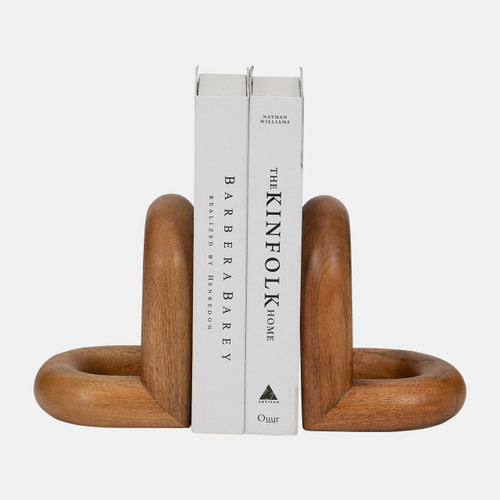 Sagebrook Home Wood S/2 7" Loopy Bookends Brown Wishlist Create New