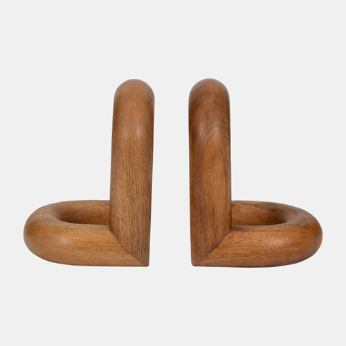 sagebrook home Wood S/2 7" Loopy Bookends Brown Wishlist Create New