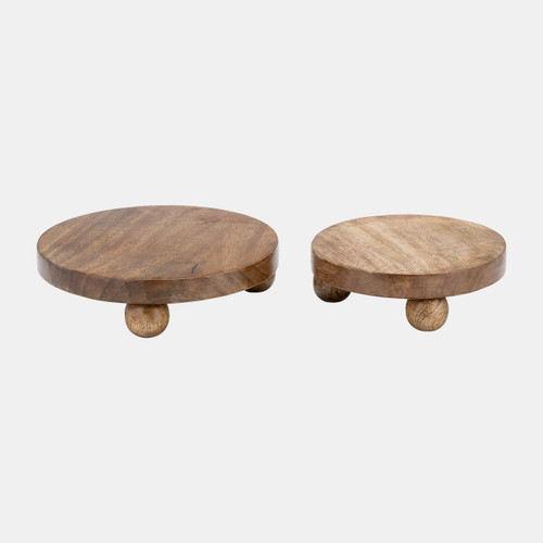 Sagebrook Home Wood S/2 8/10"d Round Risers Natural Wishlist Create New