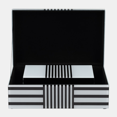 Sagebrook Home Wood S/2 8/11" Striped Boxes Black/white Wishlist Create New