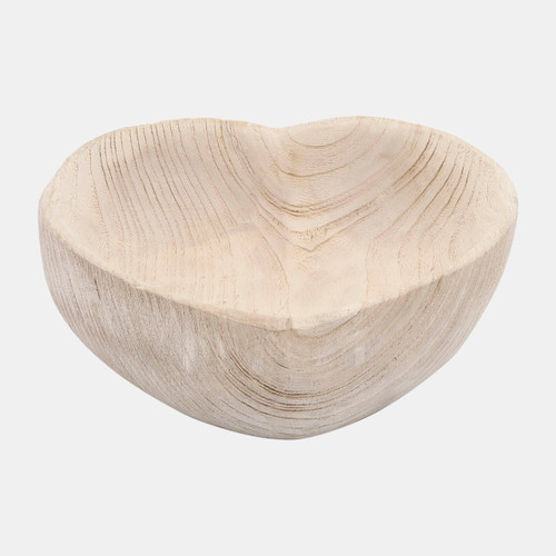 Sagebrook Home Wood S/2 9/10" Heart Bowls Natural Wishlist Create New