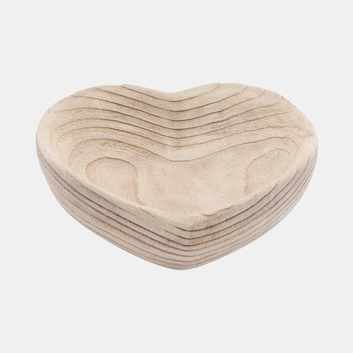Sagebrook Home Wood S/2 9/10" Heart Bowls Natural Wishlist Create New