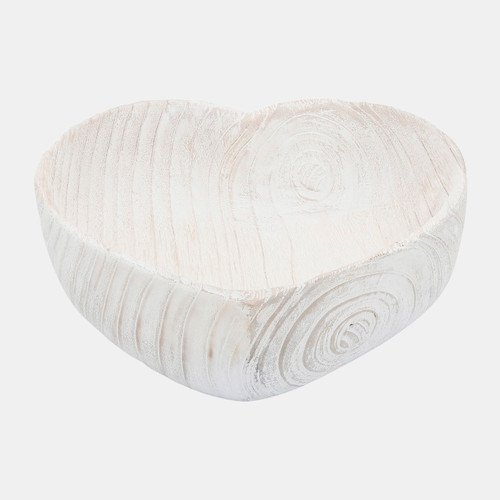 Sagebrook Home Wood S/2 9/10" Heart Bowls White Wishlist Create New