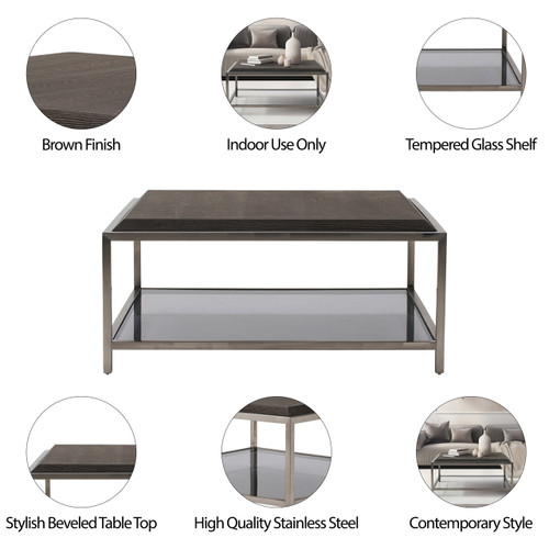 Sagebrook Home Wood/stainless Steel Coffe Table Brown Wishlist Create New