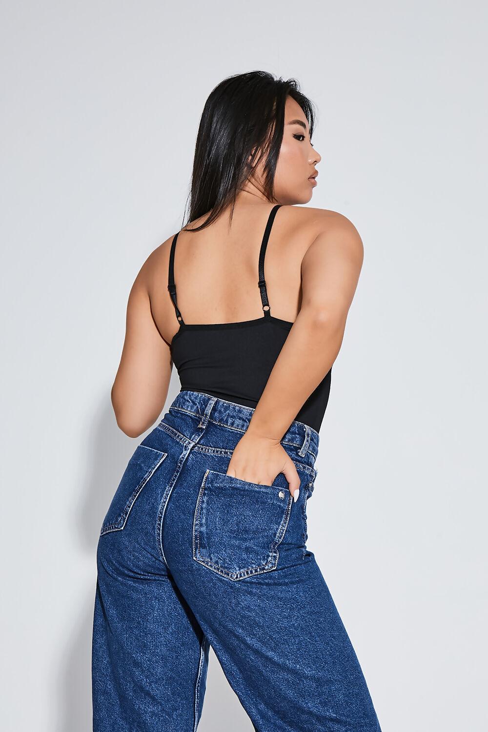 Saint Genies Black Strappy Mesh Pannel Detail Bodysuit