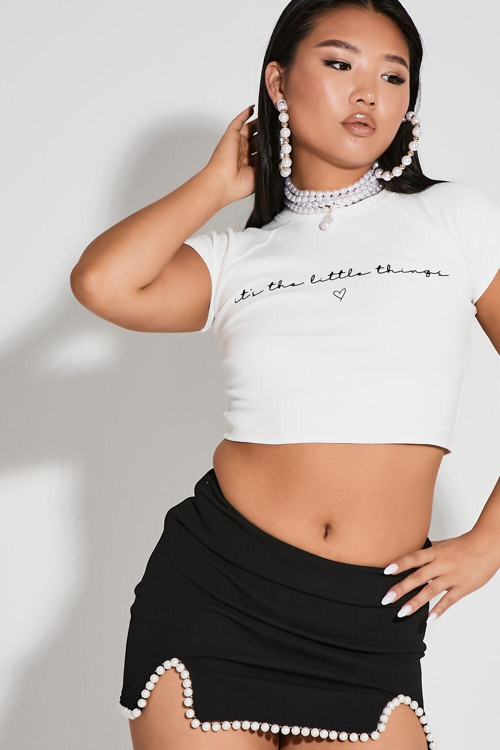 Saint Genies Cindy Black Low Rise Double Slit Pearl Trim Mini Skirt