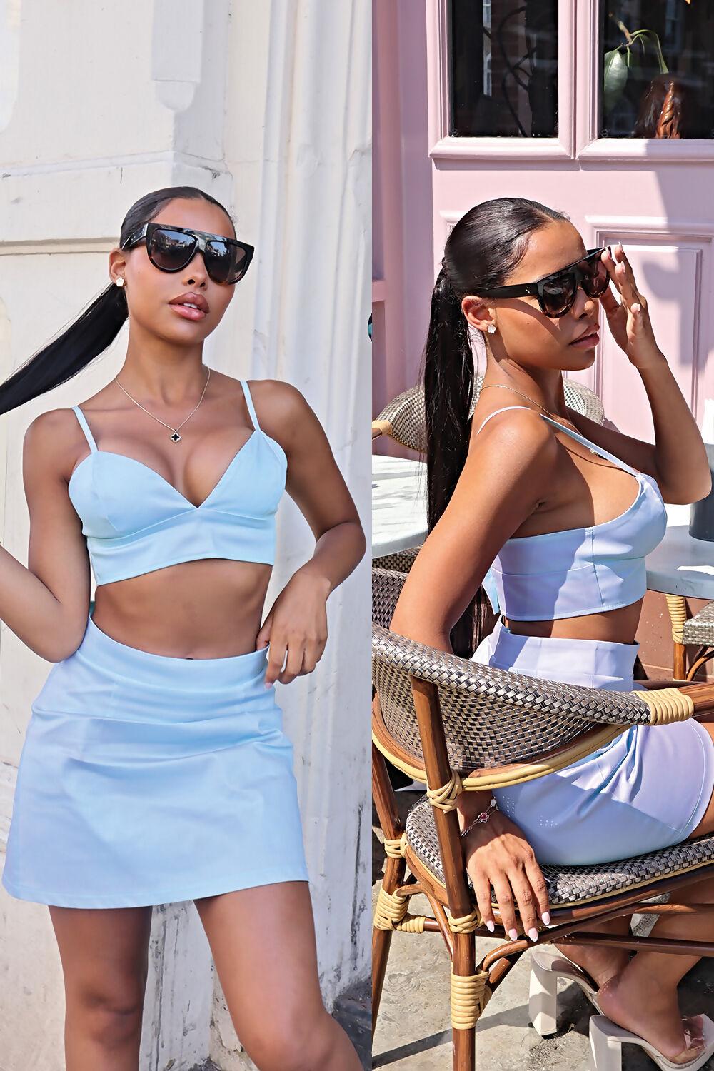 saint genies Gina UV Reactive Reversible A Line Skirt Green