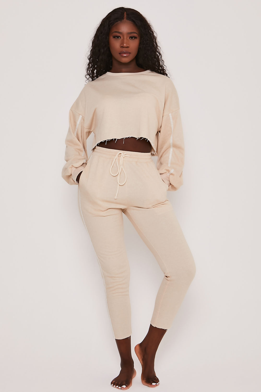 Saint Genies Hadlee Stone Loopback Jersey Oversized Sweatshirt